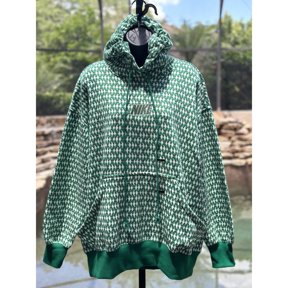 Nike Women's Oversized Fleece Pullover Hoodie in Green, L Tall - FN0365-365